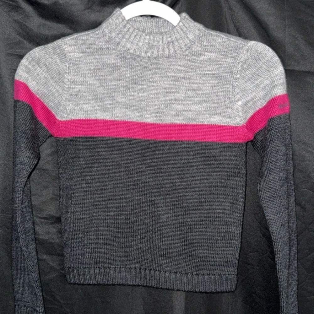 Guess gray pink sweater top kids girls size small